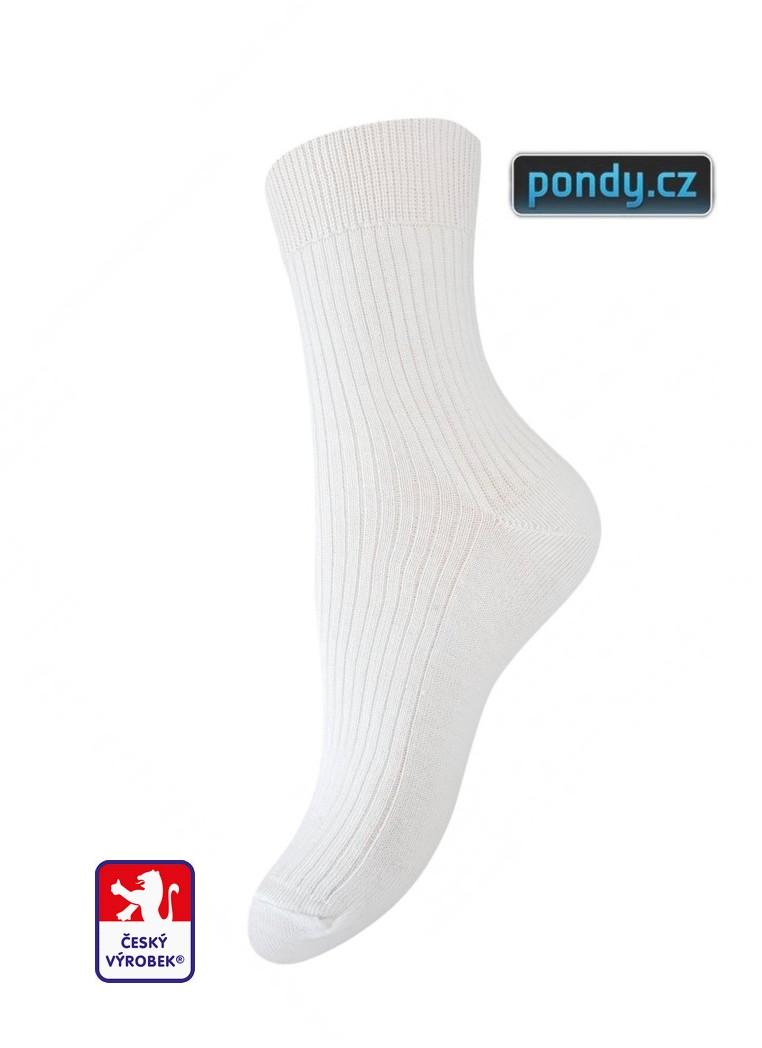 Ponožky dámské  ŽEBRO G20, vel. 37-38 bílé PONDY.CZ-klasické ponožky PONDY