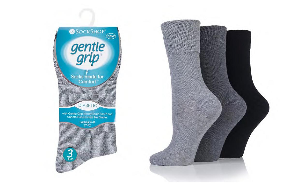 Dámské ponožky diabetik volný lem GENTLE GRIP SOLRD36, vel. 37-42, mix barev GENTLE GRIP-nesvíravý lem Dámské ponožky diabetik volný lem GENTLE GRIP SOLRD36, vel. 37-42, mix barev GENTLE GRIP-nesvíravý lem