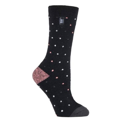 HEAT HOLDERS Ponožky ULTRA LITE dámské SPOTS, černé HEAT HOLDERS