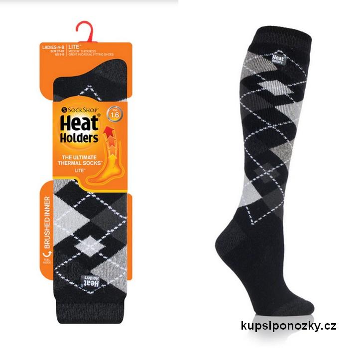 HEAT HOLDERS Podkolenky LITE LONG MEDIUM LTLHH560BLK, vel. 37-41 HEAT HOLDERS