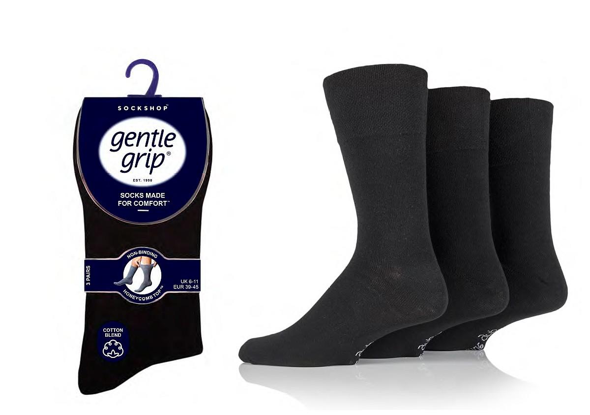 Pánské ponožky volný lem GENTLE GRIP SOMRG51BLK, vel. 39-45 černé GENTLE GRIP-nesvíravý lem