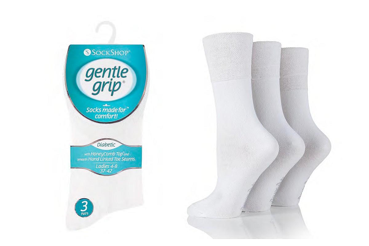 Dámské ponožky diabetik volný lem GENTLE GRIP SOLRD35W, vel. 37-42, bílé GENTLE GRIP-nesvíravý lem Dámské ponožky diabetik volný lem GENTLE GRIP SOLRD35W, vel. 37-42, bílé GENTLE GRIP-nesvíravý lem