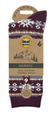 HEAT HOLDERS: HEAT HOLDERS Ponožky LITE MEDIUM dámské NORDIC LTLHN71CAR, 37-42 vínové