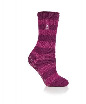 HEAT HOLDERS: HEAT HOLDERS ponožky dámské STRIPE s ABS BSLHH497FUS, vel. 37-41 FUCHSIOVÉ